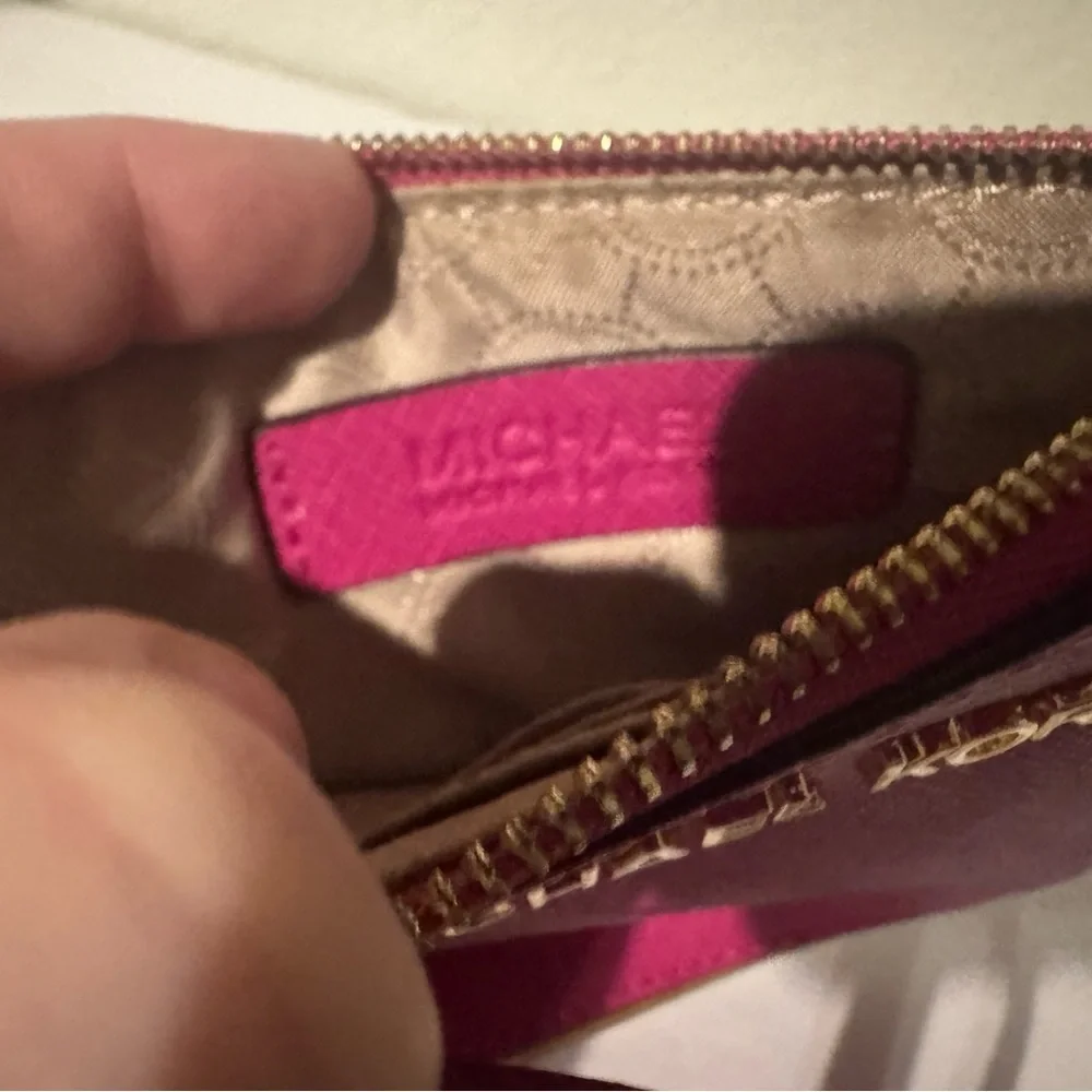 Michael Kors Fuchsia Wristlet with Gold Hardware